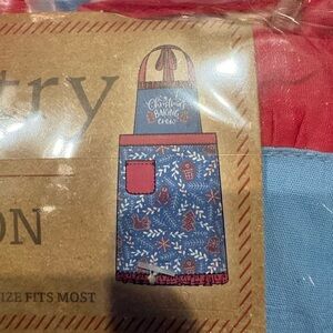 Christmas Baking Crew Apron - Blue and Red